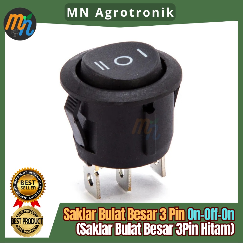 Jual SAKLAR BULAT ON - OFF - ON 3PIN/ROCKER SWITCH BULAT UKURAN BESAR ...