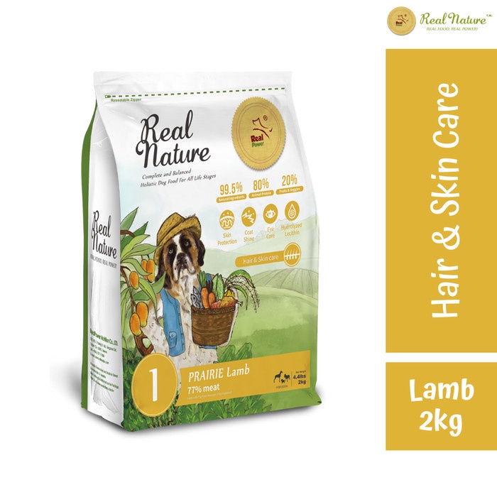 Jual (NEW) REAL NATURE DOG FOOD Hair and Skin Care Lamb 2kg