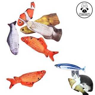 ChongChong - mainan kucing bentuk ikan dan catnip mainan boneka tahan gigitan mainan kucing