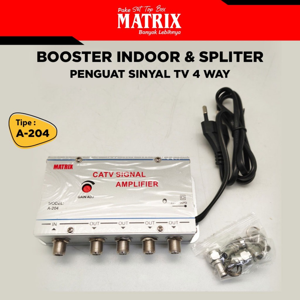 Jual MATRIX - Booster Indoor dan Spliter MATRIX A-204 - Penguat Sinyal ...
