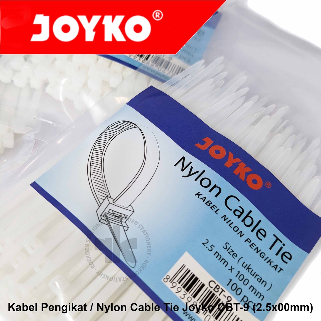 Jual Joyko Kabel Ties 10cm Nylon Cable Tie CBT-9 (2.5x100mm) | Shopee ...