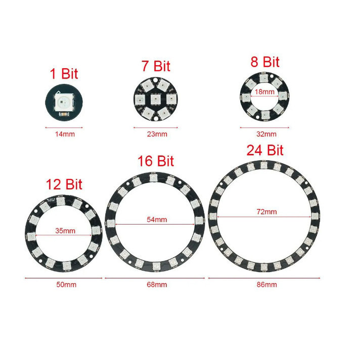 OEM Anello NeoPixel WS2812 Con LED RGB A 12 Pixel - Foto 10