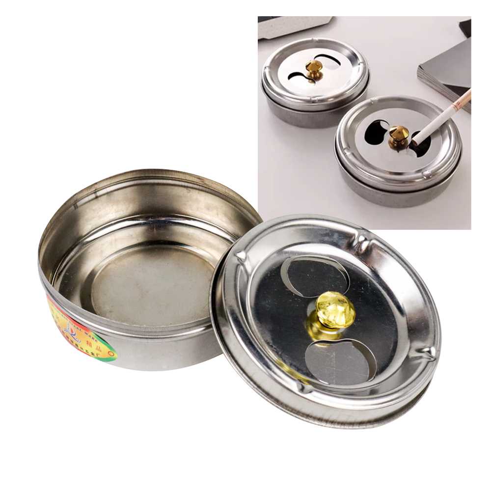 Jual Asbak Rokok Portable Rotation Enclosed Stainless Steel - Tempat ...