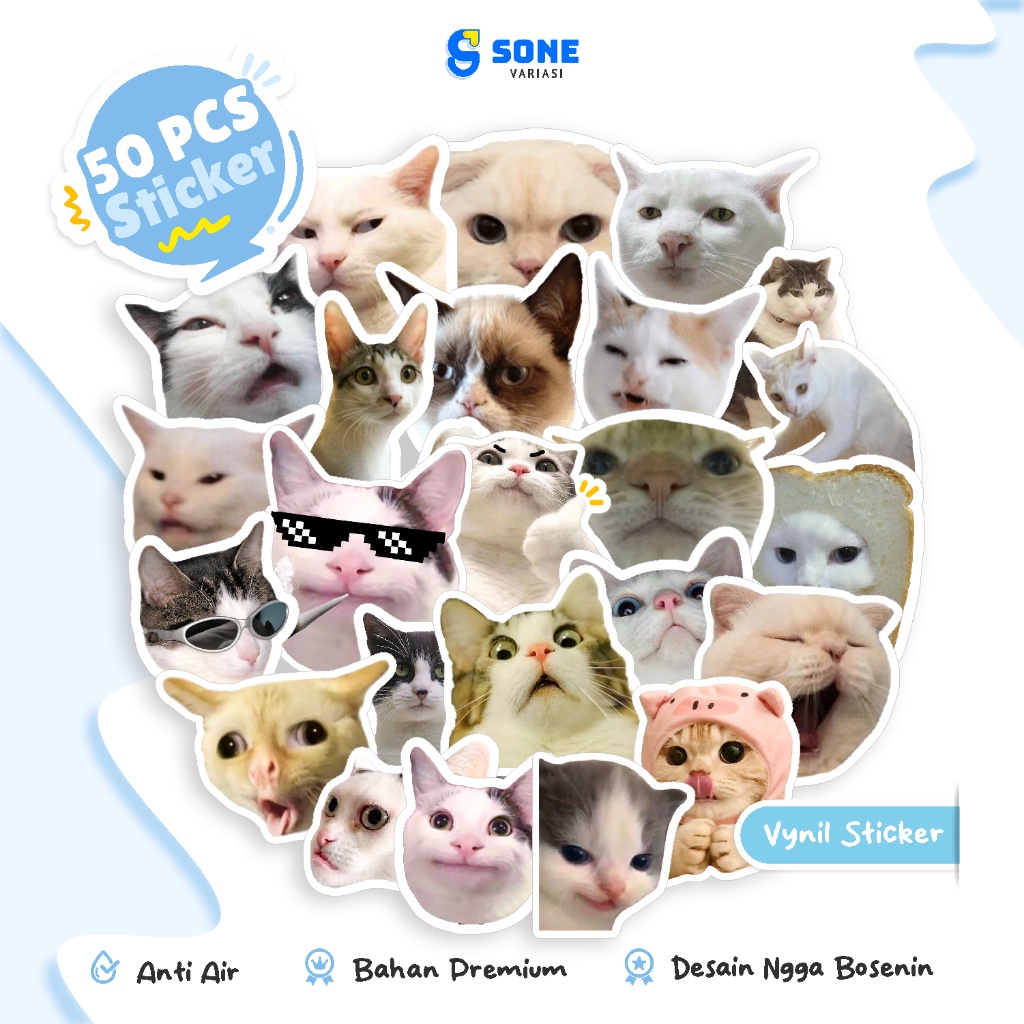 Jual 50PCS STIKER MEME - MEME KOCHENG - STICKER KUCING MEME WHATSAPP