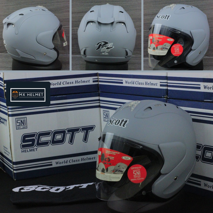 Jual HELM SCOTT HALF FACE VZRAM RAM 4 TSR / HELM HALF FACE GREY DOFF R5, L/XL Shopee Indonesia