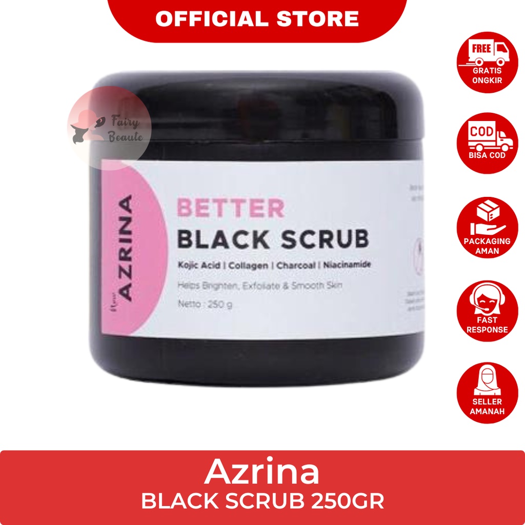 Jual Azrina Better Black Scrub - Eksfoliasi Badan Wanita Pria Dengan ...