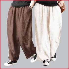 CC Basic Kulot Pants Jumbo XXL Rami Linen Santuy Pants Jumbo. Celana Korean Style Potongan