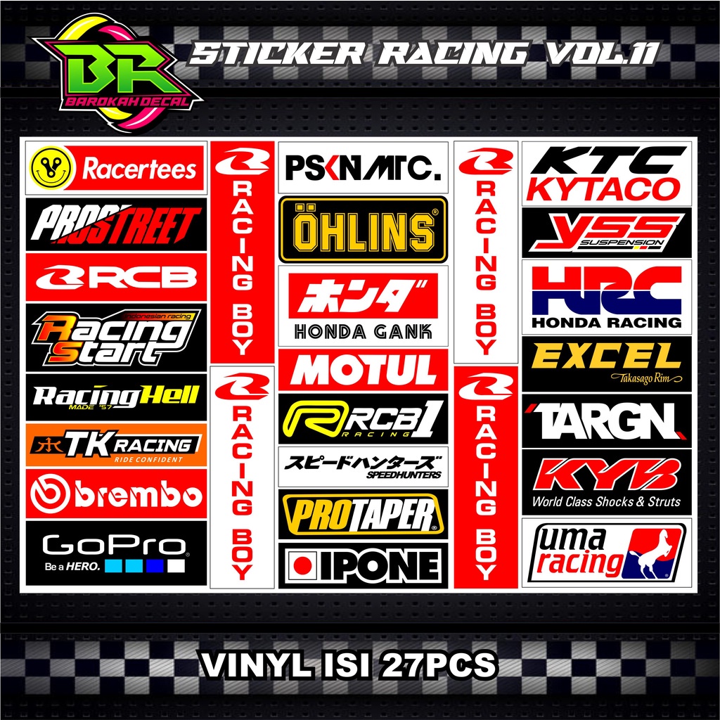 Jual Sticker Pack Racing Stiker Motor harga perlembar sudah laminasi ...