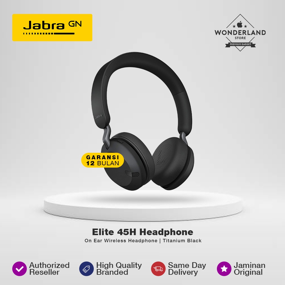 Jual Jabra Elite 45H On Ear Wireless Headphone Bluetooth Titanium Black ...
