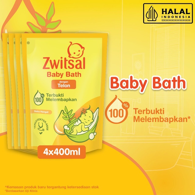 Jual Zwitsal Baby Bath Telon 400ml x4 | Shopee Indonesia