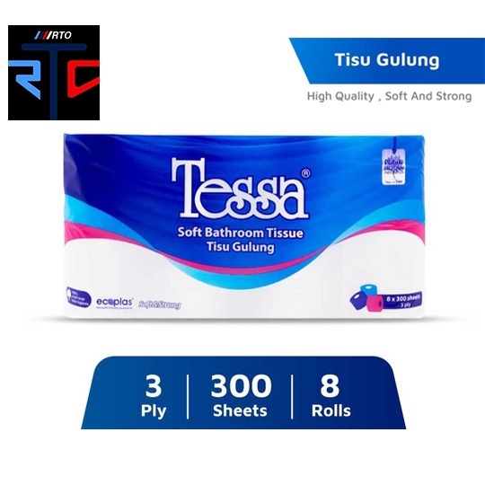 Jual Tessa Toilet Tissue Tisu Kamar Mandi 300 Sheets X 8 Rolls Shopee Indonesia 4586