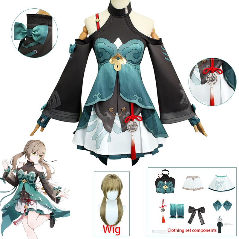 Jual Preorder Game Honkai Star Rail Qingque Cosplay Costumes Uniform Outfit Halloween Party 5984