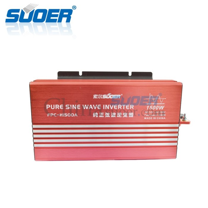 WindyNation VertaMax Inverter Di Corrente 1500 Watt (3000W Picco) Onda Pura 12V - Kit Con Cavi, Telecomando E Fusibile - Per RV E Solare