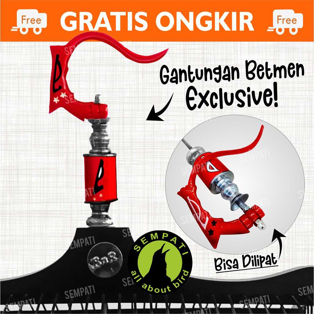 Jual Gantungan Sangkar Lipat Betmen Plus Pion Kotak Fullsett Cantolan Kandang Burung Murai Kotak