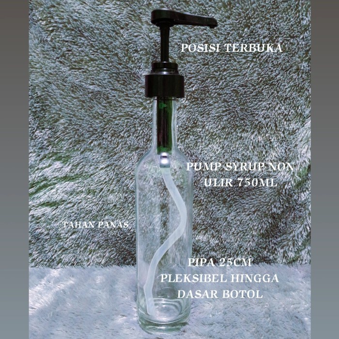 Jual botol kaca pump syrup botol pump ulir botol minyak - OCTAGONAL ...
