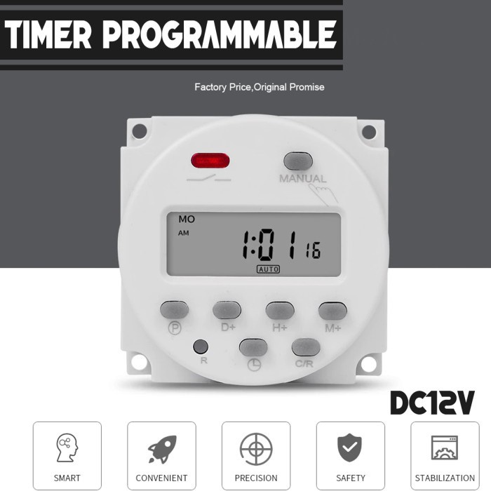 Jual TIMER DIGITAL PROGAMABLE Timer Switch Relay Countdown - Timer DC ...
