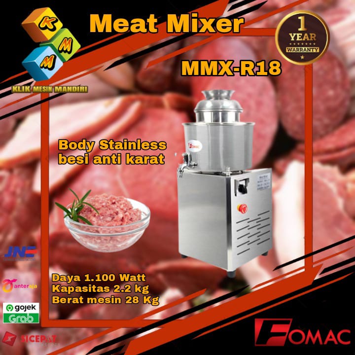 Jual Mesin Pengaduk Daging Adonan Bakso Meat Mixer Mmx R18 Fomac