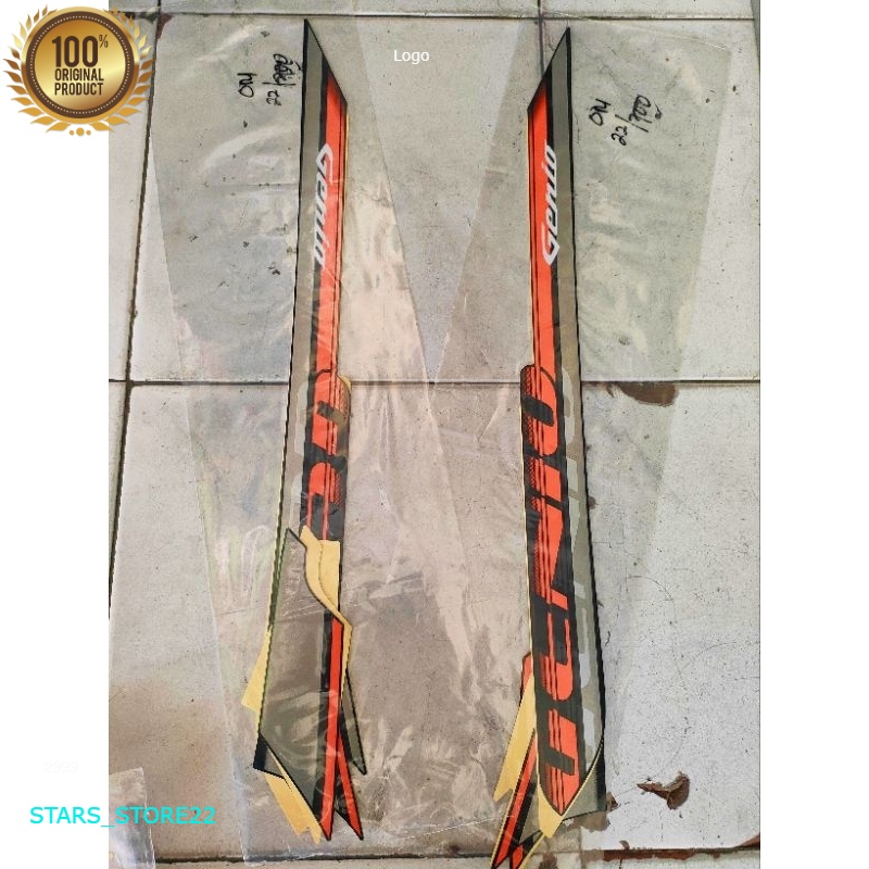 Jual (ORI) Striping lis sticker standar ORI honda genio cbs hitam ...