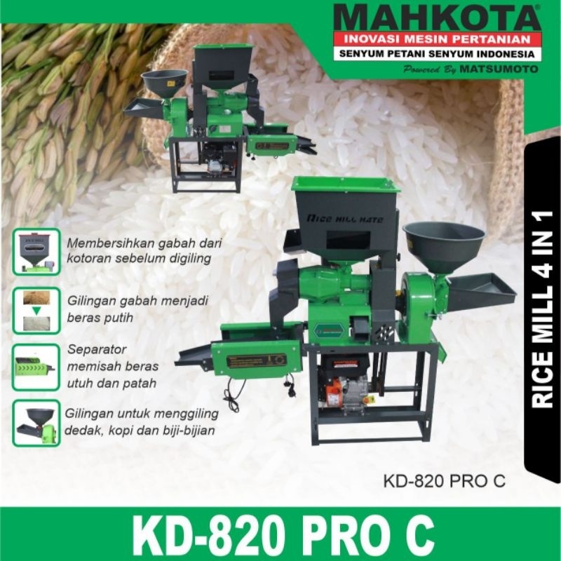 Jual Mesin Giling Padi Jadi Beras Penepung Mahkota Kd820pro Kd820 Selep