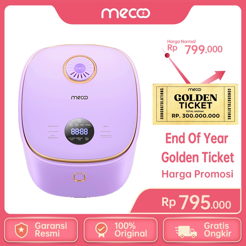 Jual PROMO Mecoo Most Aesthetic Rice Cooker Low Carbo Low Sugar Ceramic