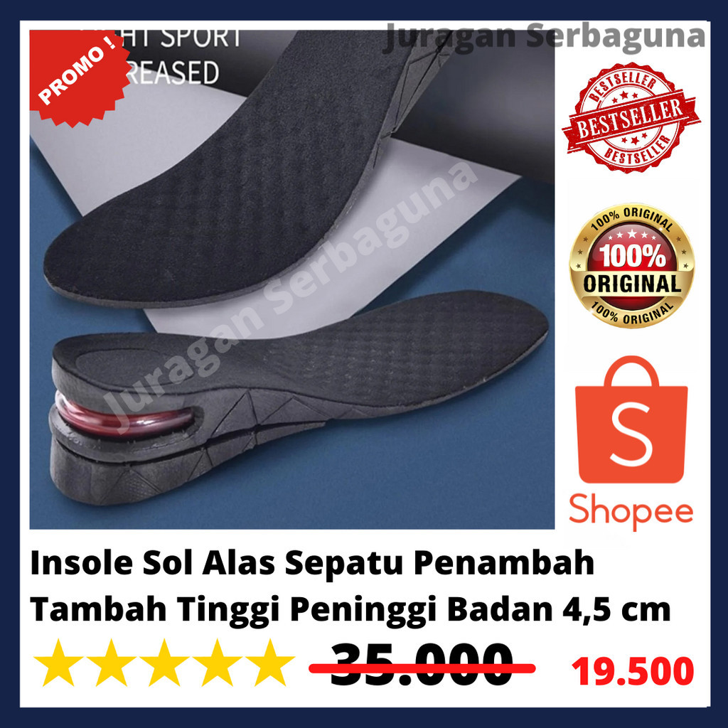 Jual Insole Sol Alas Sepatu Penambah Tambah Tinggi Peninggi Badan 4,5 ...