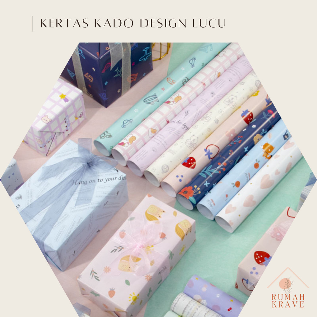 Jual RUMAH KRAVE - Kertas Kado Design Lucu Wrapping Paper | Shopee ...