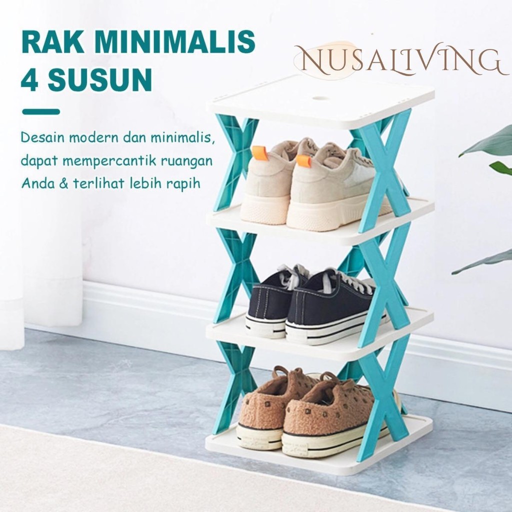 Jual COD Rak sepatu X tempat rak sepatu susun rak sendal tempat sendal ...