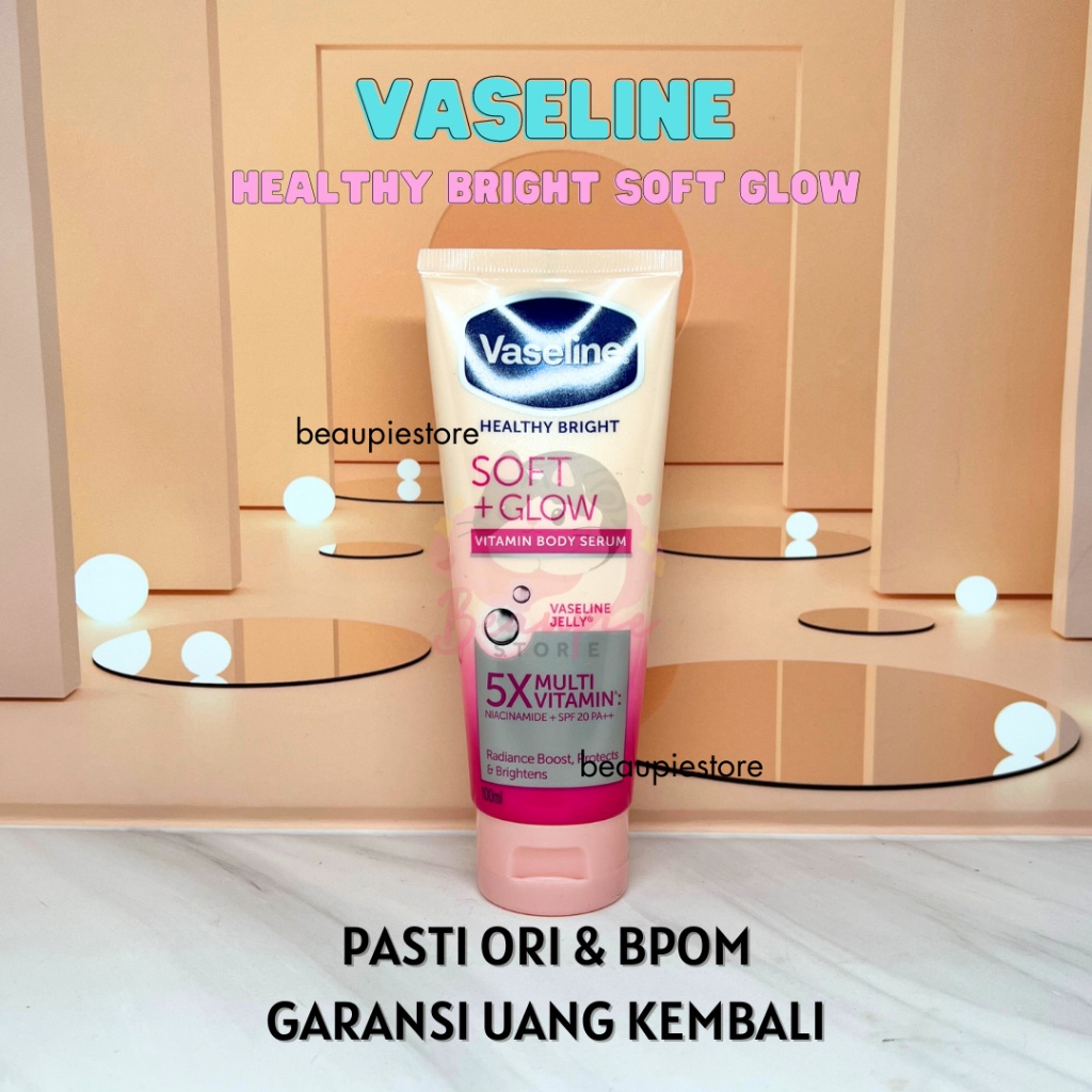 Jual Vaseline Hand Body Lotion Soft Glow 100 Ml / 180 ml FREE SERUM PONDS 7 ml Shopee Indonesia