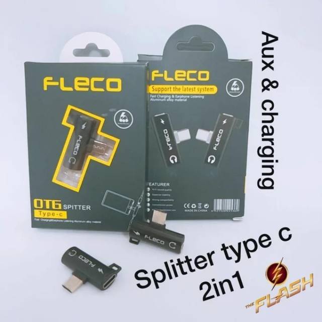 Jual Splitter Type C Otg Sambungan Headset Type C Jack Audio Mm Splitter Usb C Original Fleco