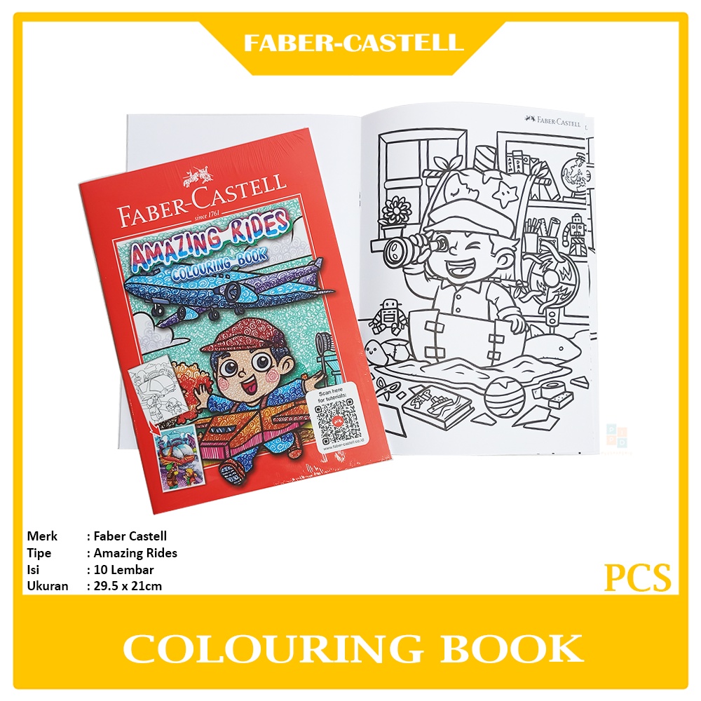 Jual Faber Castell - Buku Gambar Mewarnai Amazing Rides Colouring Book