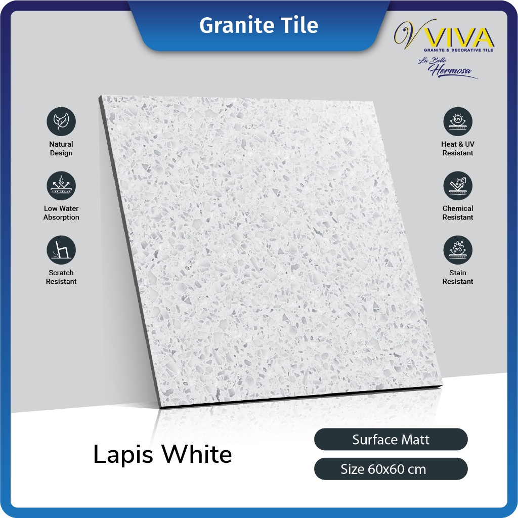 Jual Cove Granite Tile Stone White 60x60 Granit Lantai Outdoor Kamar