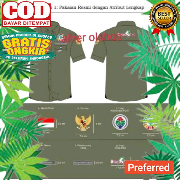 Jual kemeja KEMENDES baju KEMENDES Pdh KEMENDES kemeja sdgs desa baju ...