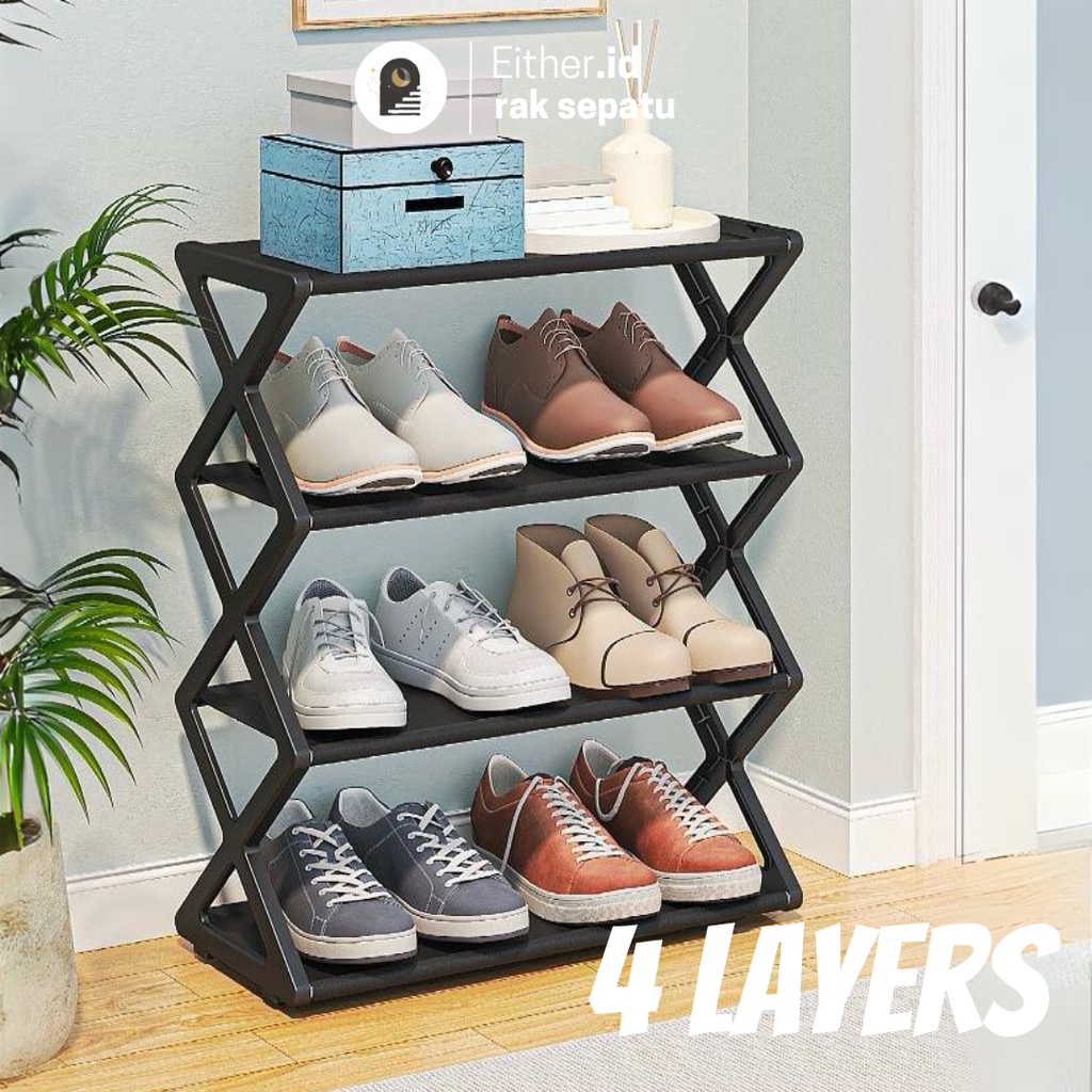 Jual Either Id Rak Sepatu Sendal Susun Dan Susun Model Zigzag Shape Serbaguna Shoe Rack