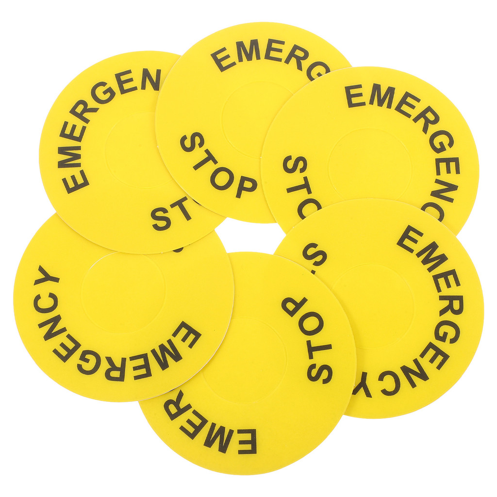Jual 6 Pcs Applique Emergency Stop Button Label Sticker Pvc Safety ...