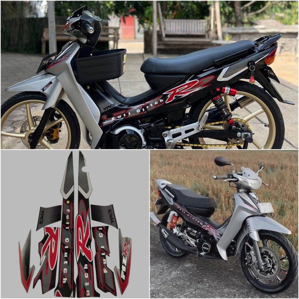 Jual Striping stiker polet list motor yamaha fizr f1zr fiz r hitam abu ...