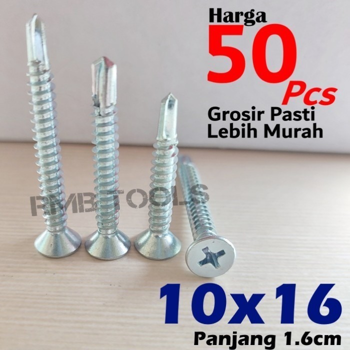 Jual Sekrup Roofing SDS 10 x 16 mm / Baut Sekrup Baja Ringan FH 10 x 16 ...