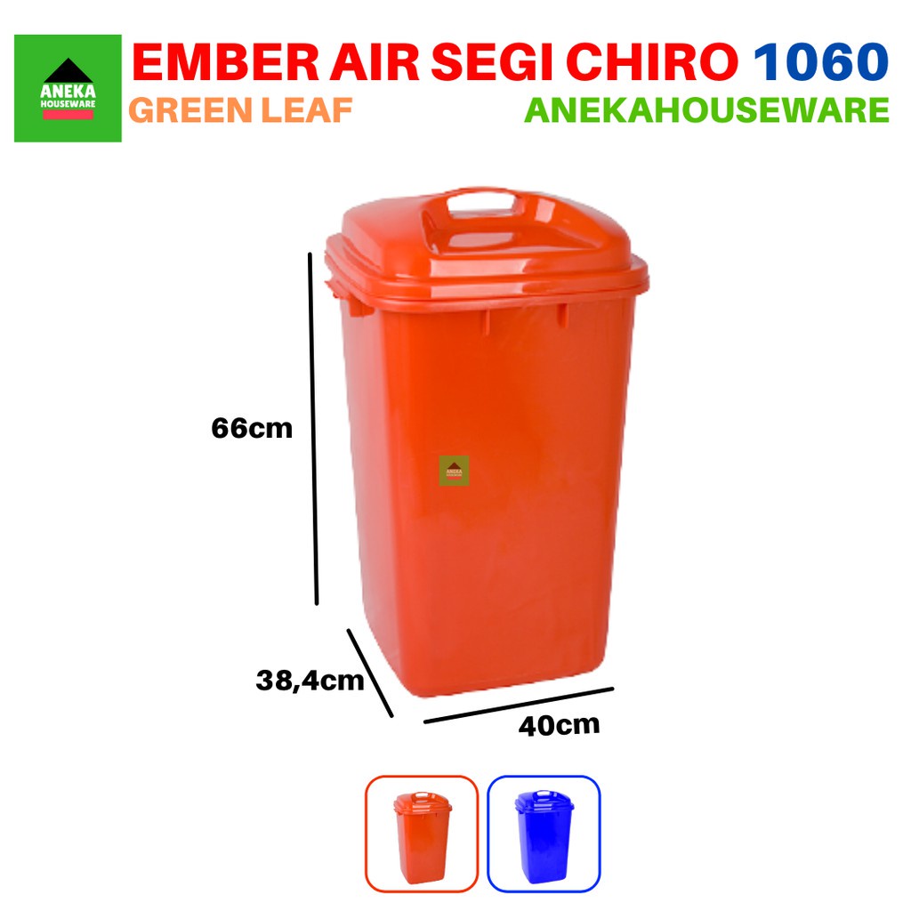 Jual Ember Air Segi Chiro Dengan Tutup 61,5 Liter 1060 Green Leaf ...