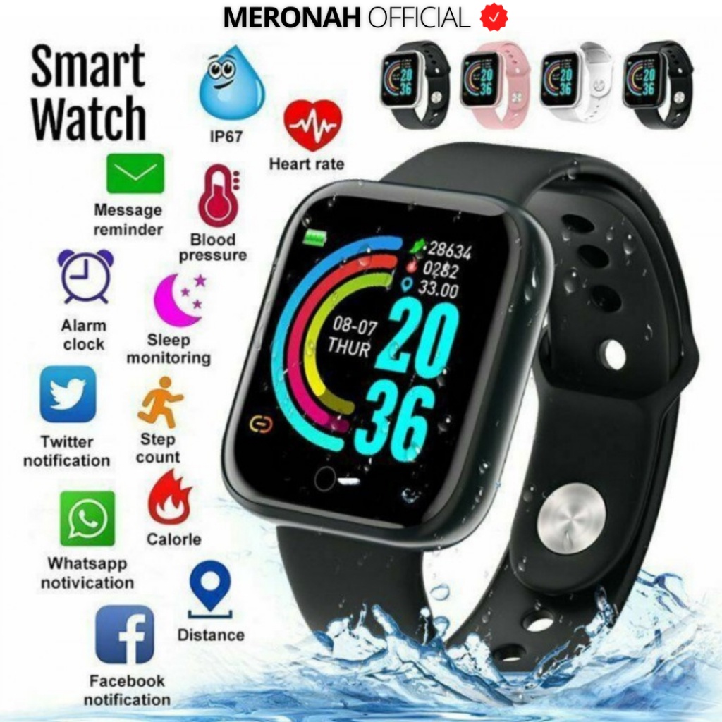 Jual JAM PINTAR HP ANDROID SMARTWATCH TERBARU ANTI AIR Y68 PELACAK