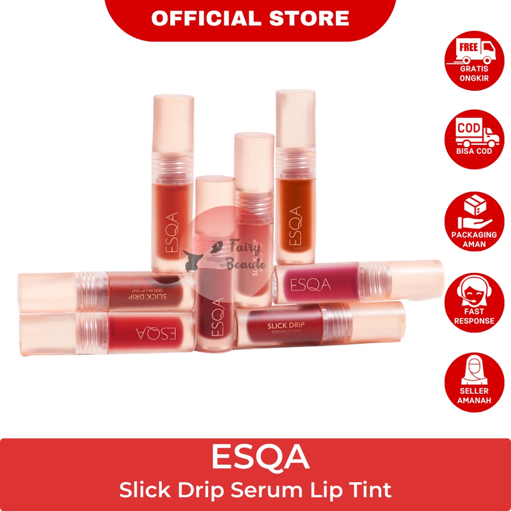 Jual ESQA Slick Drip Serum Lip Tint bpom original liptint | Shopee ...