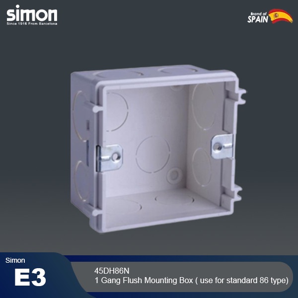 Jual Simon E3 1 Gang Flush Mounting Box ( use for standard 86 type ...