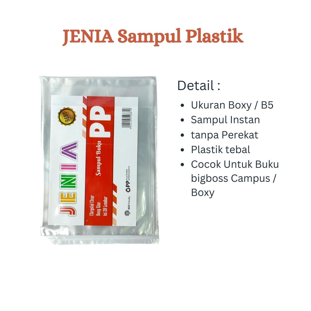 Jual Jenia Sampul Buku Plastik Boxy B5 20 Lembar Shopee Indonesia