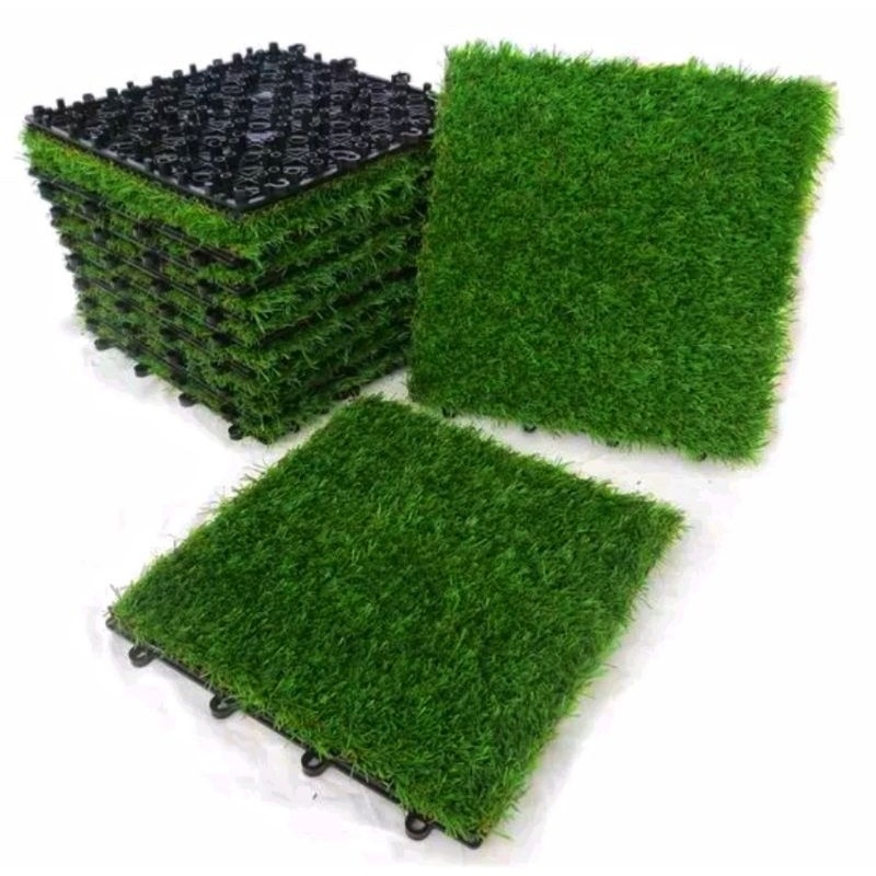 Jual Grosir Decking Tile Lantai Rumput Sintetis Ukuran 30cm x 30cm Tipe ...