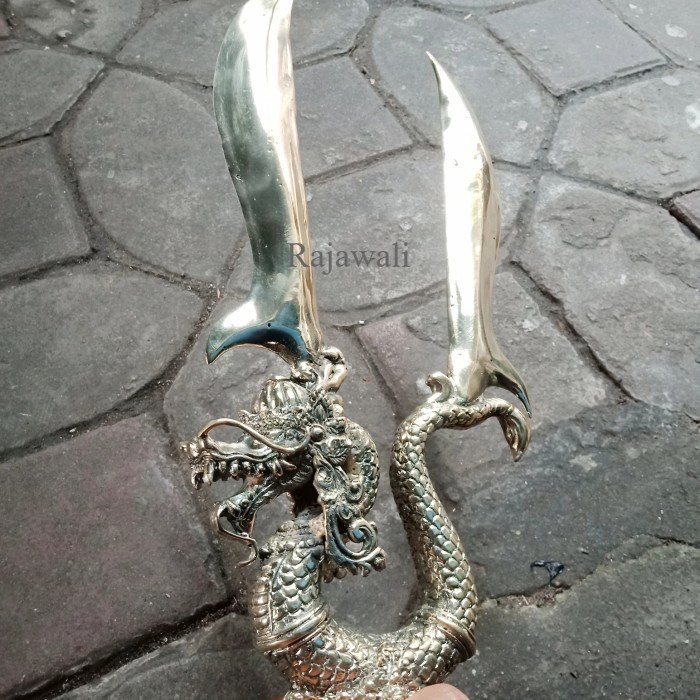 Jual Tombak Pataka Naga Dwi Sula Kuningan Besar Antik Antik Shopee