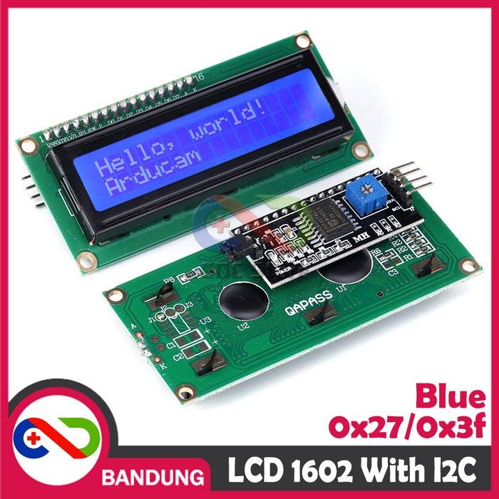 Jual LCD 1602 CHAR BLUE BACKLIGHT WITH I2C SERIAL INTERFACE MODULE ...