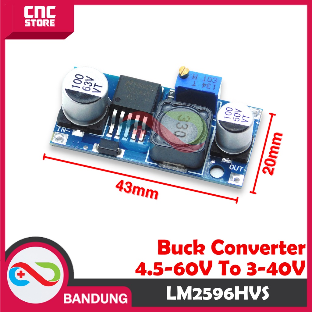 Jual LM2596HVS 4.5-60V TO 3-40V STEP DOWN MODULE BUCK CONVERTER ...