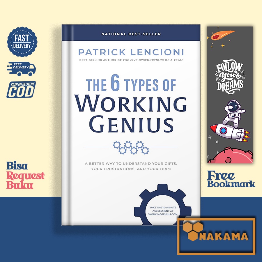 Jual the 6 types of working genius by patrick m lencioni english