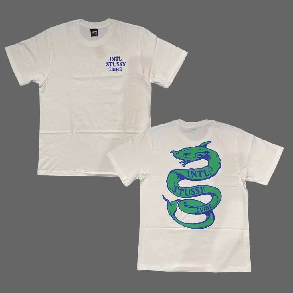 Jual 【COD】 T-shirt STUSSY SERPENT TEE - WHITE KAOS | Shopee