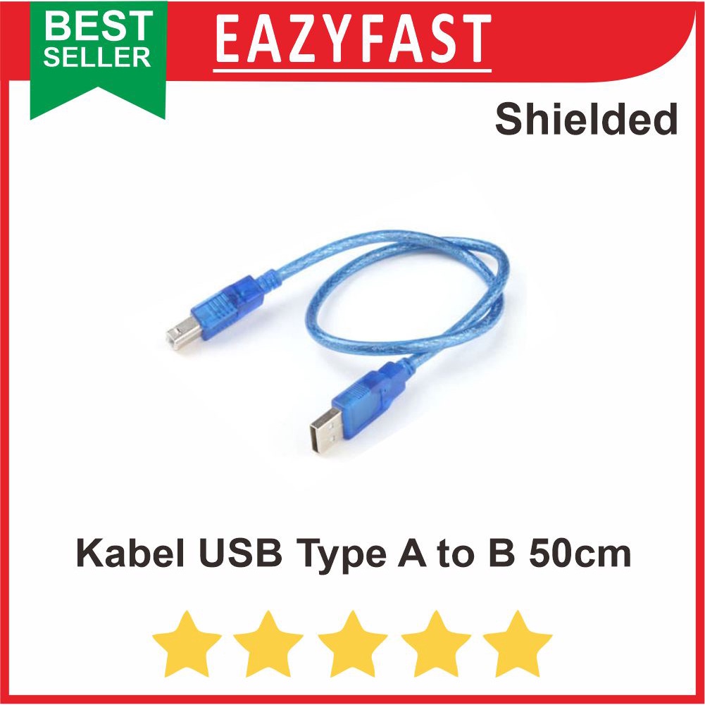 Jual Kabel Data USB Type Tipe A to B Arduino Uno Mega Printer 50 cm ...