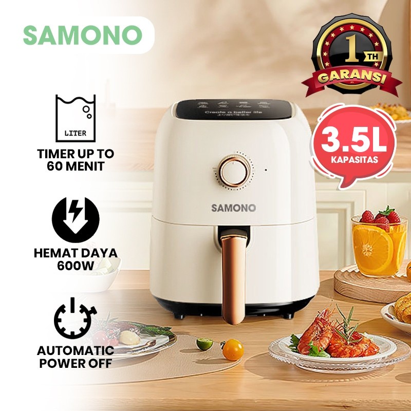 Jual Samono Air Fryer Penggorengan Tanpa Minyak 3.5 Liter White SW ...