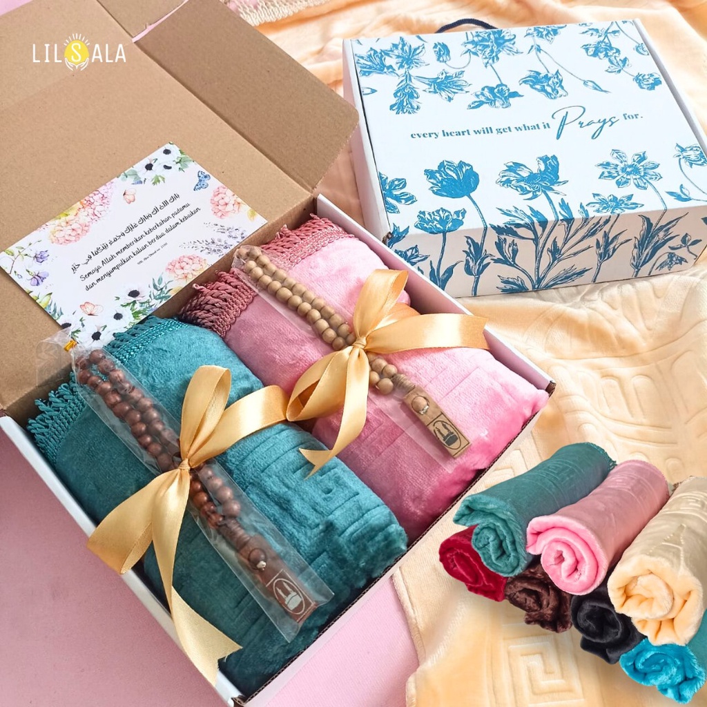 Jual Sajadah Couple Embossed Polos Lembut Rumbai Tambang Kado Wedding